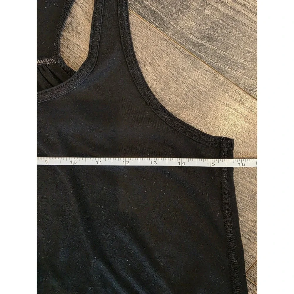 Womens sz M Bella Canvas Flowy Collection Black Racerback Tank Top Model of Duty